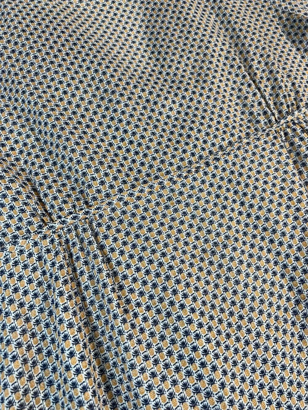 J.Crew Size 14 Pineapple Print Ruffle‎ Peplum Cotton Blouse Top